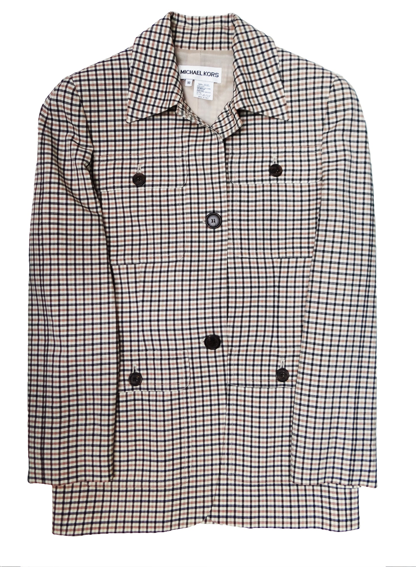 Michael Kors Gun Check Wool Trouser Suit, UK12-14