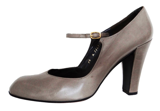 Christian Dior Vintage Dove Grey Mary Jane Heels, UK3.5-4