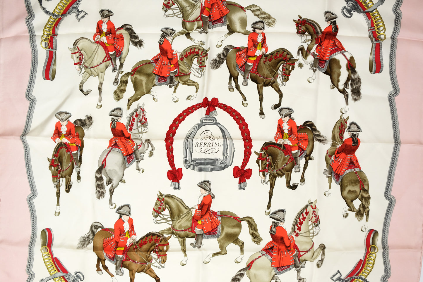 Hermès Vintage Silk Scarf, "Reprise", Philippe Ledoux, 1970