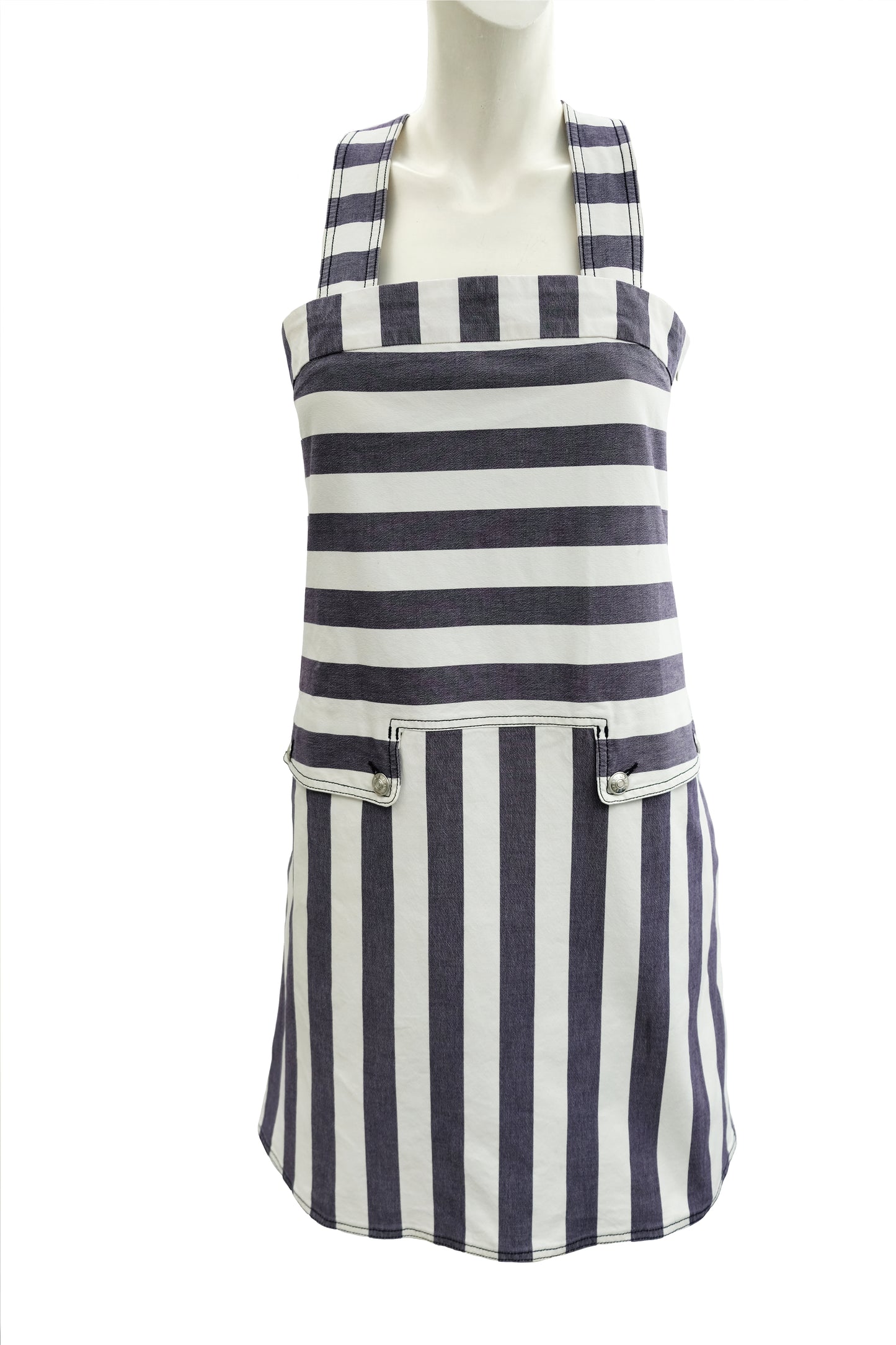 See by Chloe Sun Dress in Striped Cotton Canvas, UK12