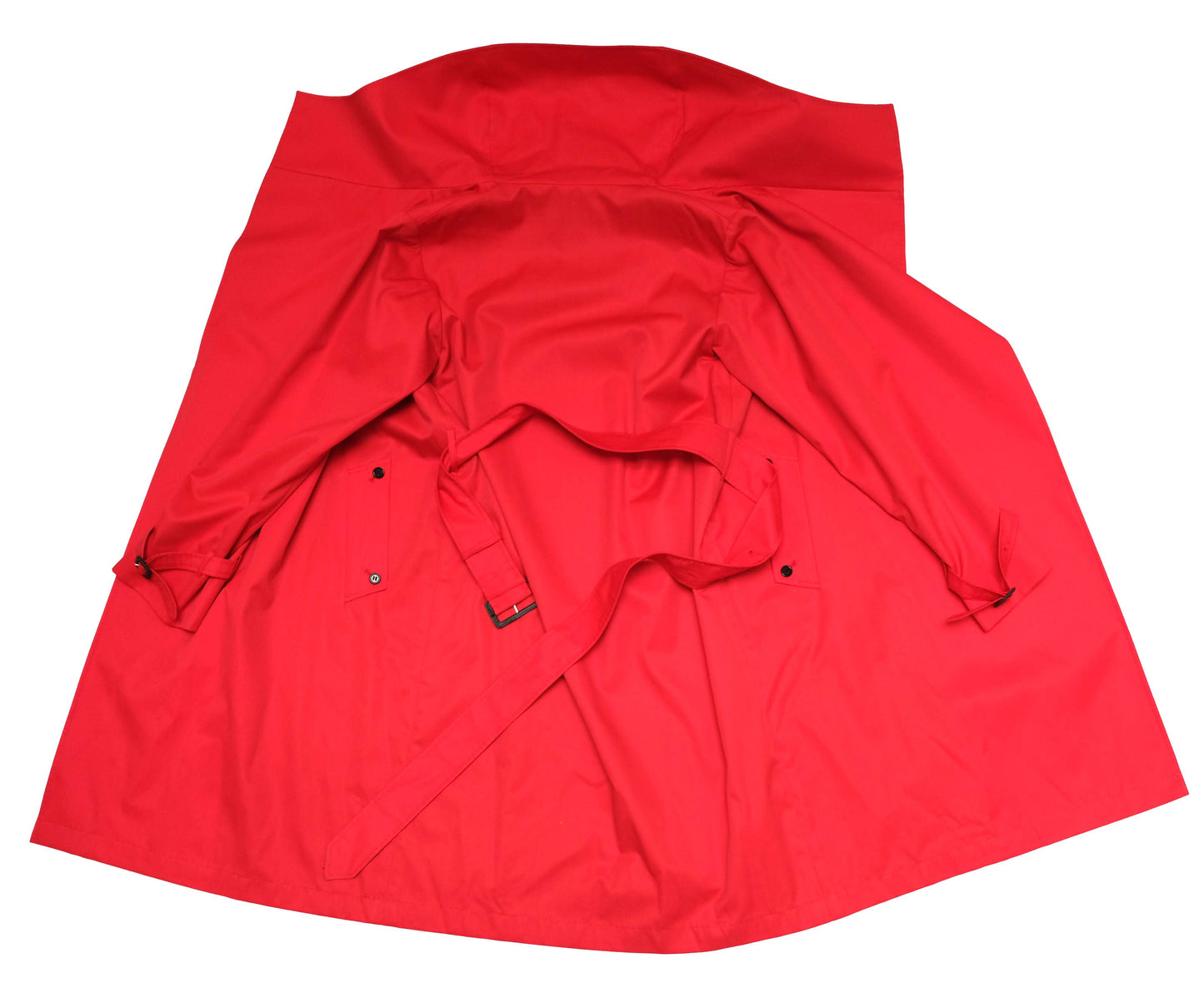 Aquascutum Belted Raincoat in Red with Wide Collar, UK12