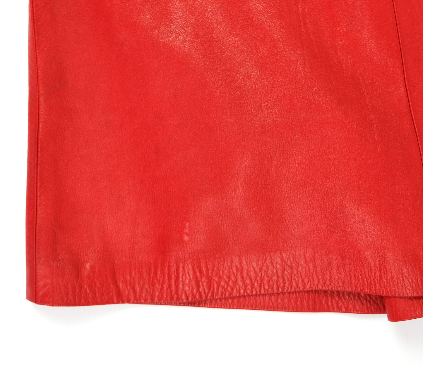 Loewe 1846 Vintage Pleated Skirt in Red Leather, UK10