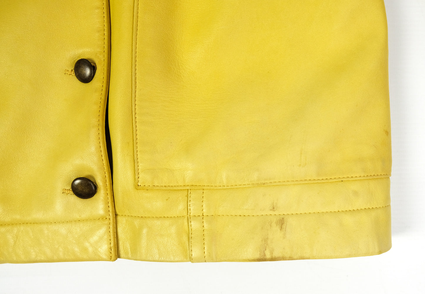 Alaïa Vintage Long Tailored Jacket in Yellow Leather, UK10-12