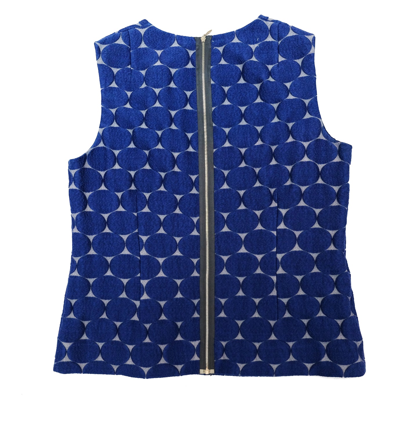 Marni Sleeveless Top with Jacquard Circles in Blue, UK12-14