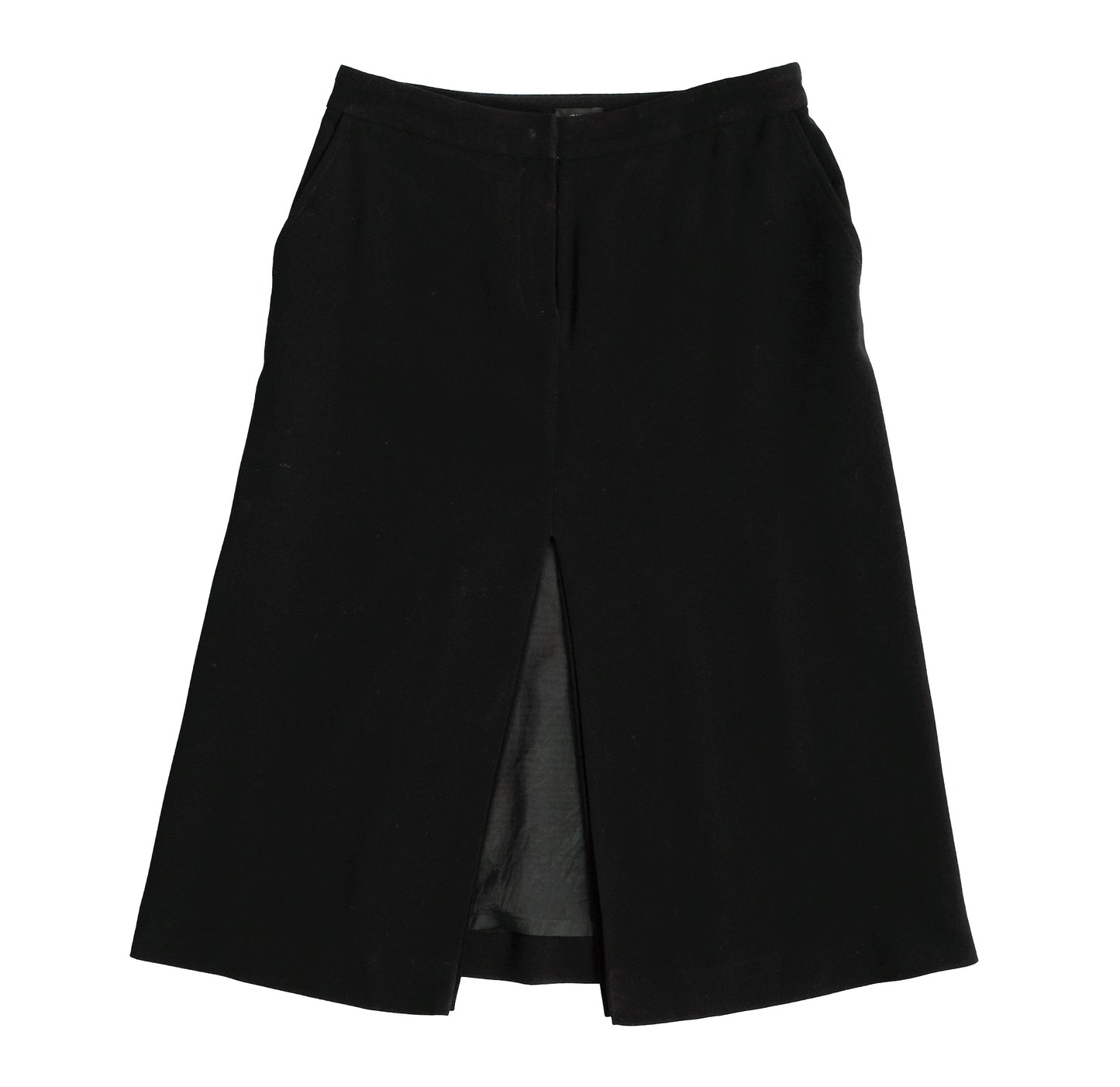 Joseph A-line Skirt in Black Crepe with Front Split, UK10