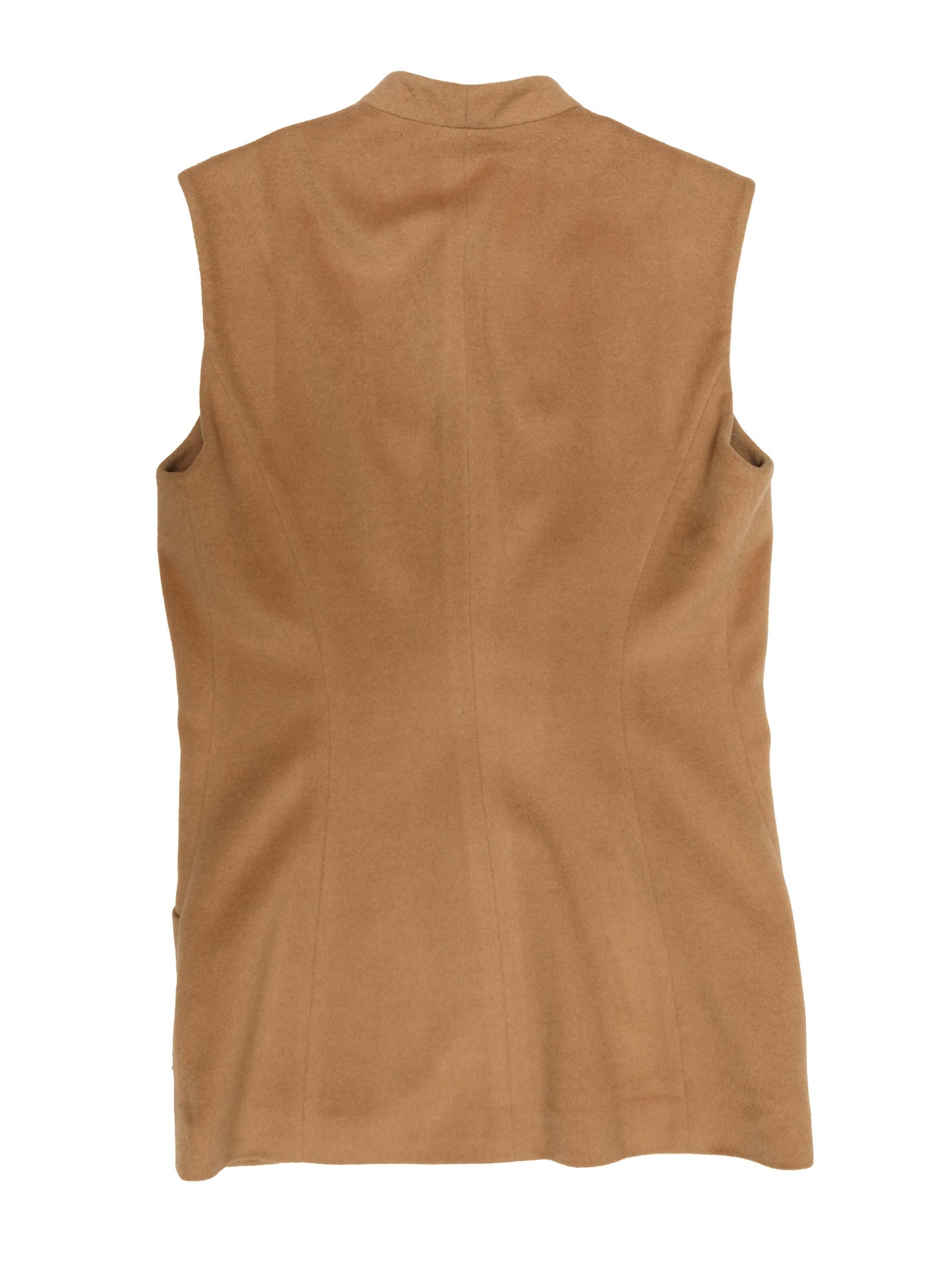 Salvatore Ferragamo Vintage Camel Waistcoat with Embroidered Flowers, UK10