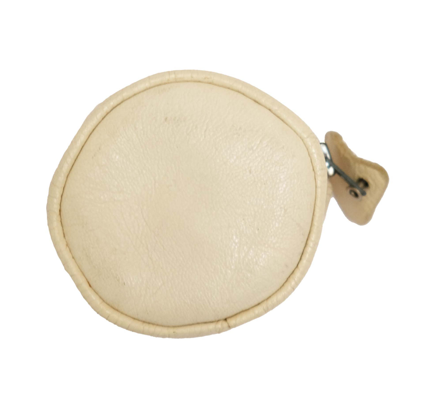 Courrèges Vintage Zipped Pouchette in Cream Leather, XS