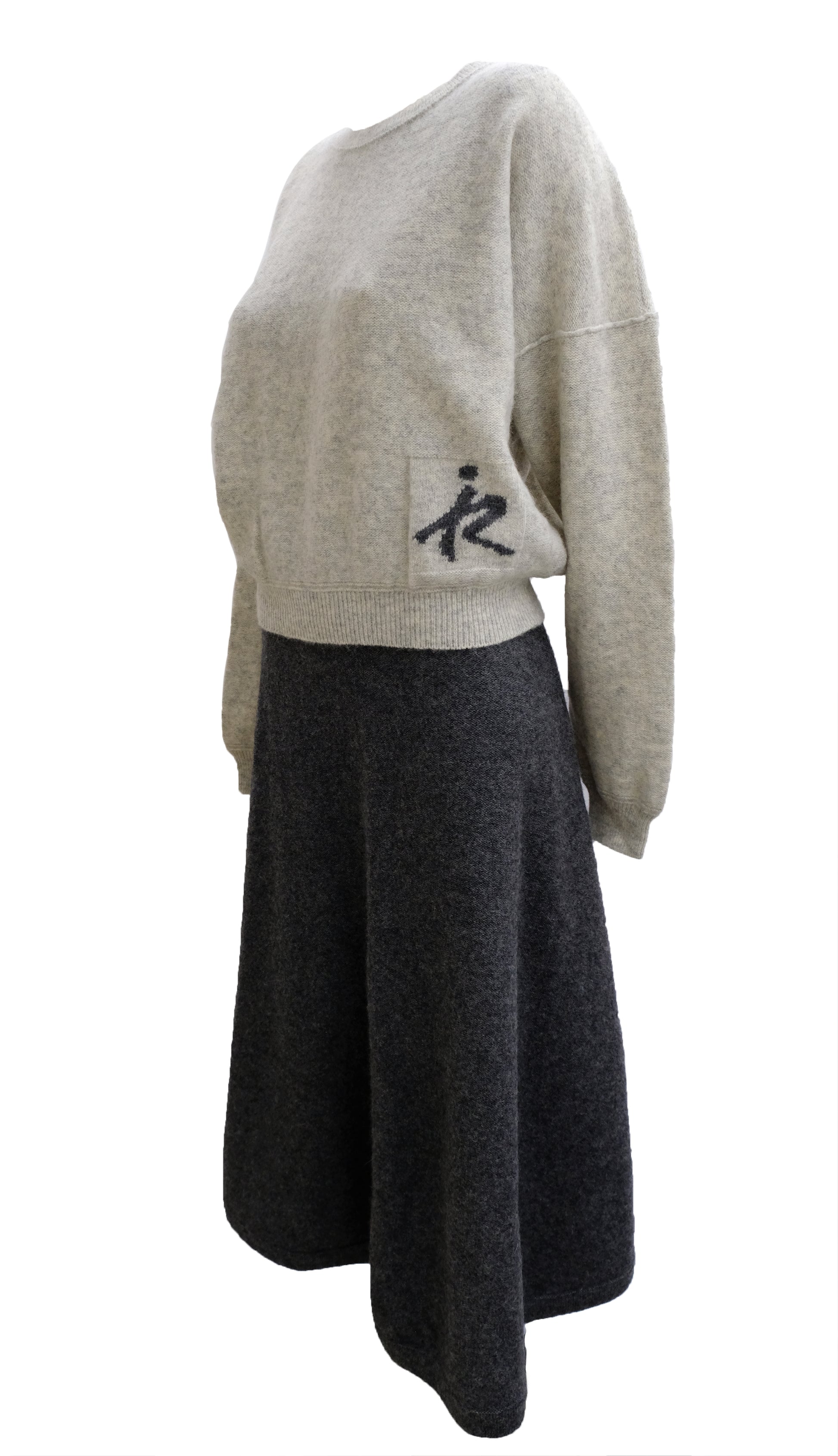 Sonia Rykiel Vintage Knitted 2-Piece in Grey wool, UK10-12