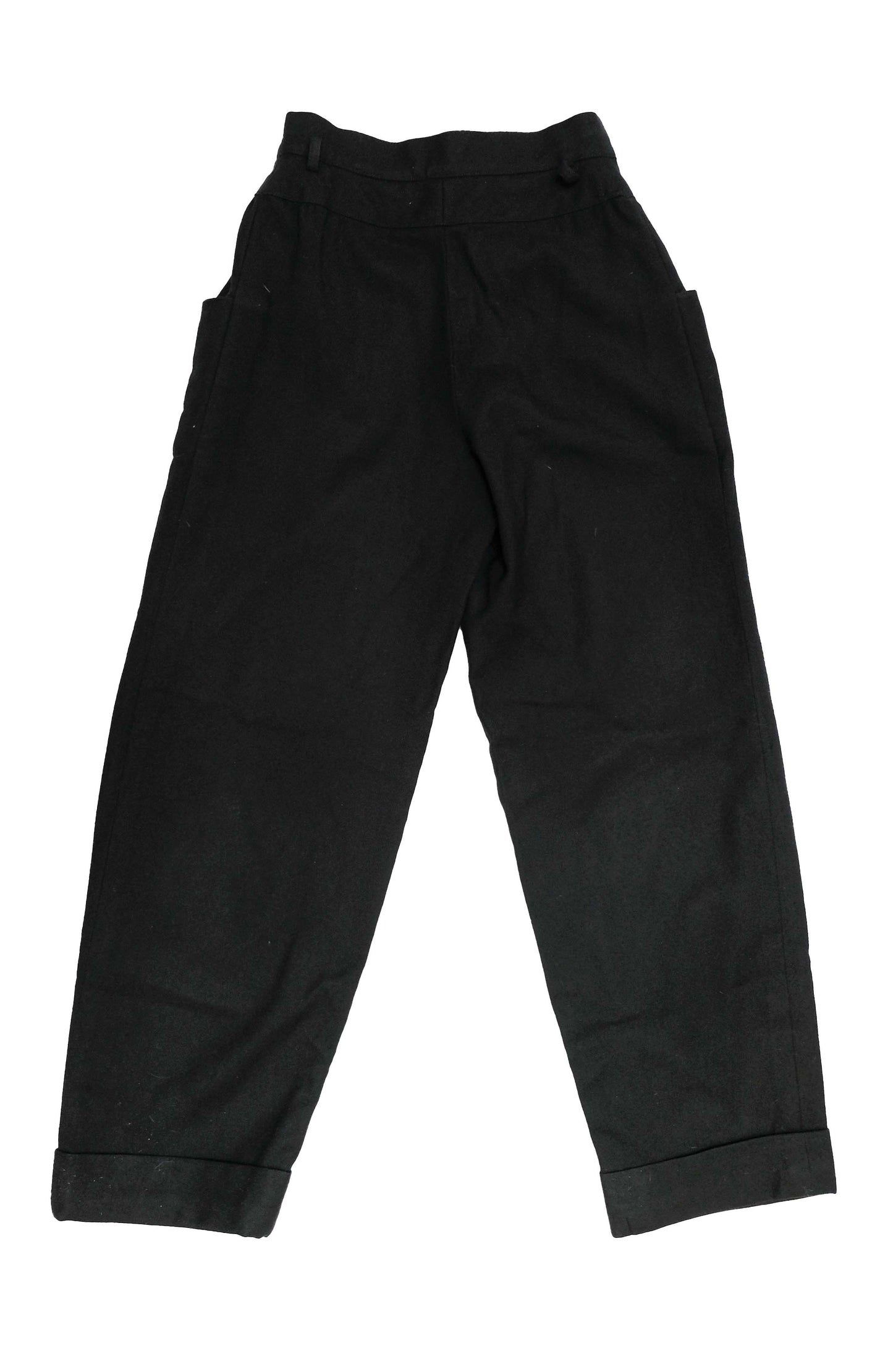 Chloe Vintage High Waisted Wide Leg Trousers in Black Wool, UK8-10