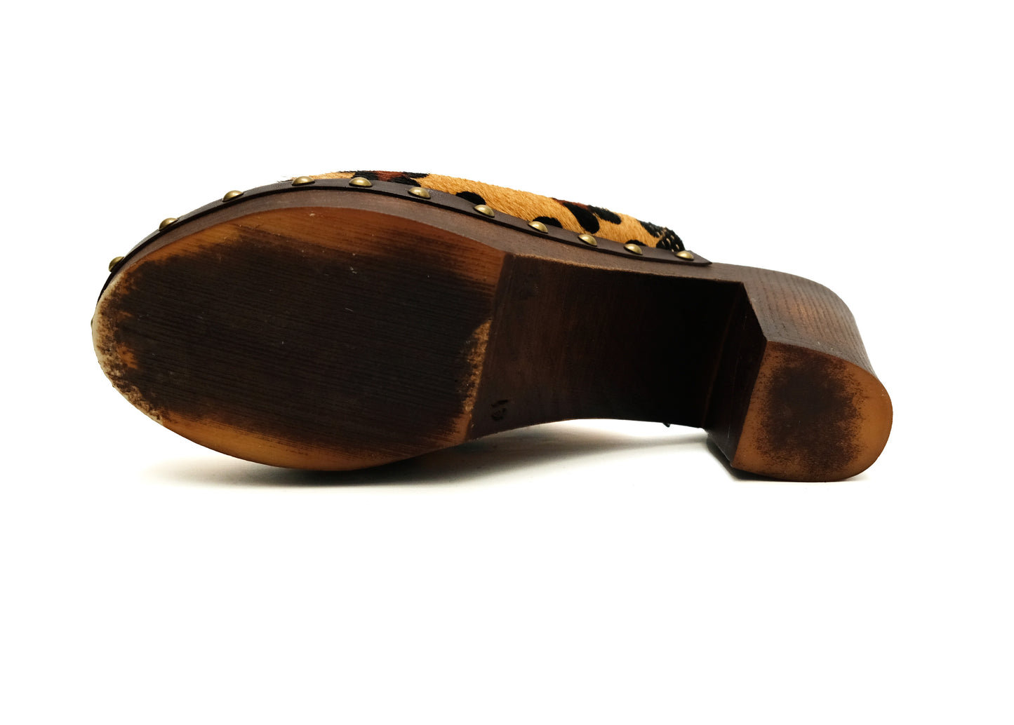 Penelope Chilvers Clogs in Leopard Print Pony Skin, EU41