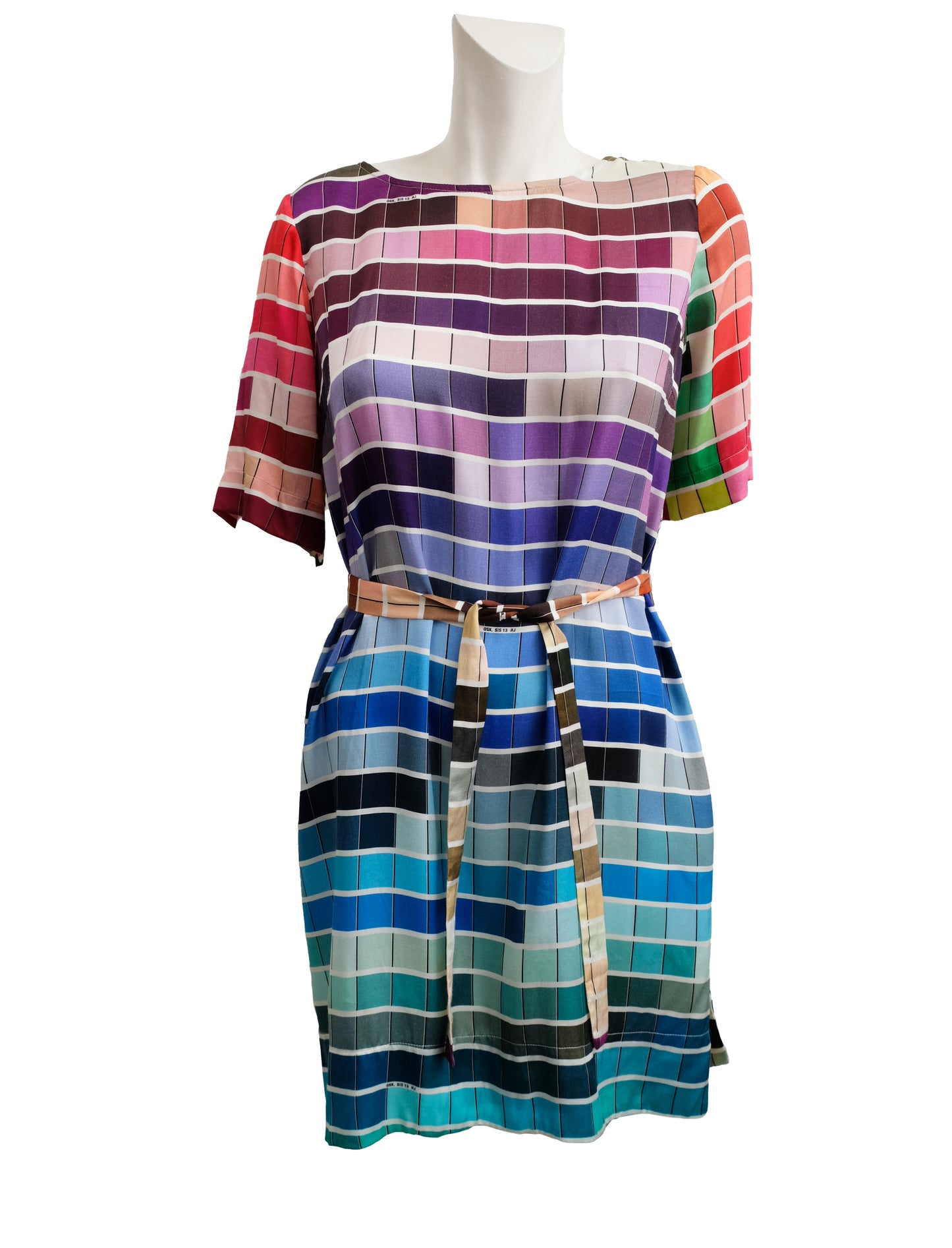 Osklen Pantone Print Silk Shift Dress, UK10
