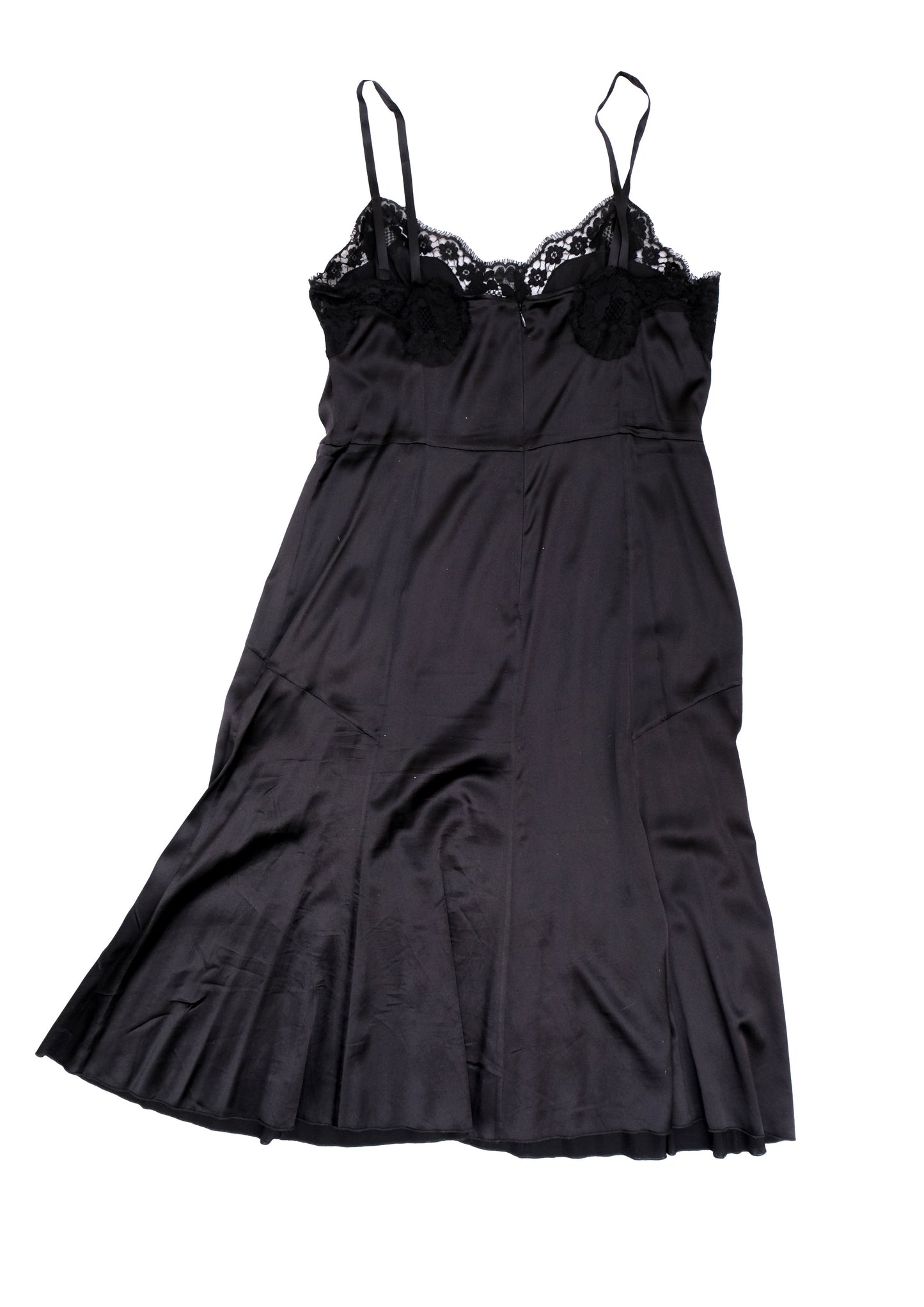 Dolce & Gabbana Black Silk Dress with Sacred Heart Motif, UK16-18
