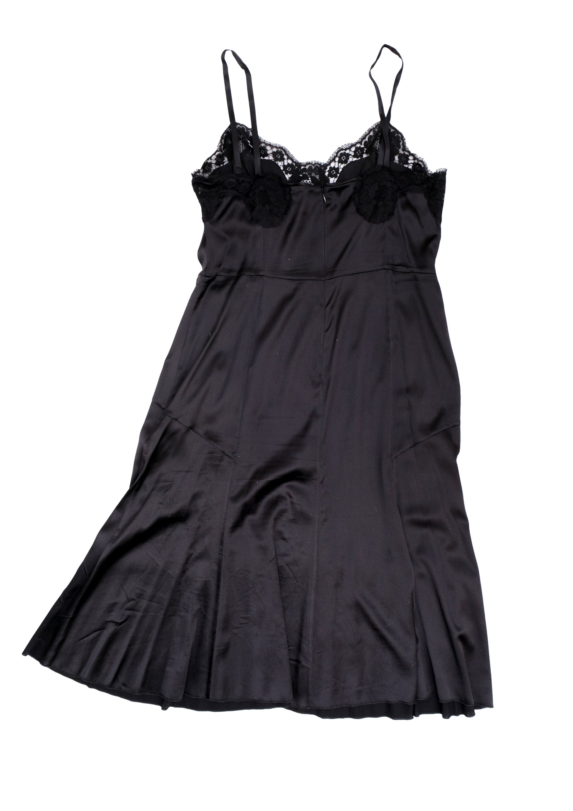 Dolce & Gabbana Black Silk Dress with Sacred Heart Motif, UK16-18