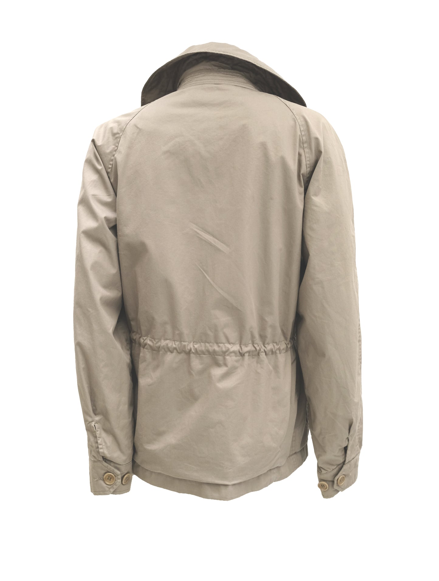 Margaret Howell Military Style Drawstring Jacket in Khaki Cotton, UK12