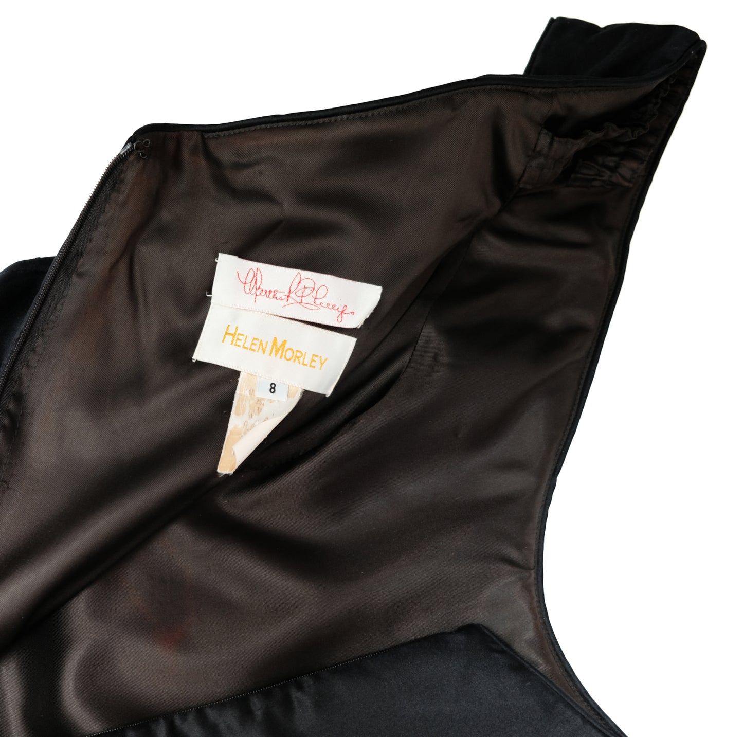 Helen Morley Black Satin and Tulle off-the-Shoulder Evening Dress, UK10