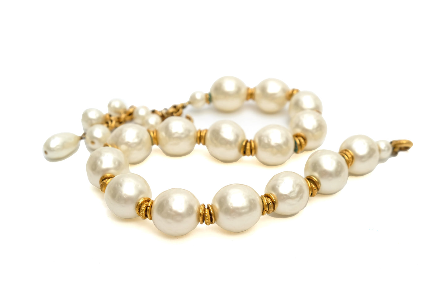 Dominique Aurientis Vintage Faux Pearl Necklace and Earrings