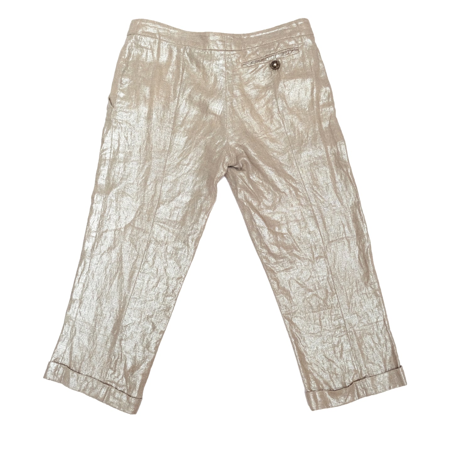 Alexander McQueen Capri Pants in Silver Linen, UK8