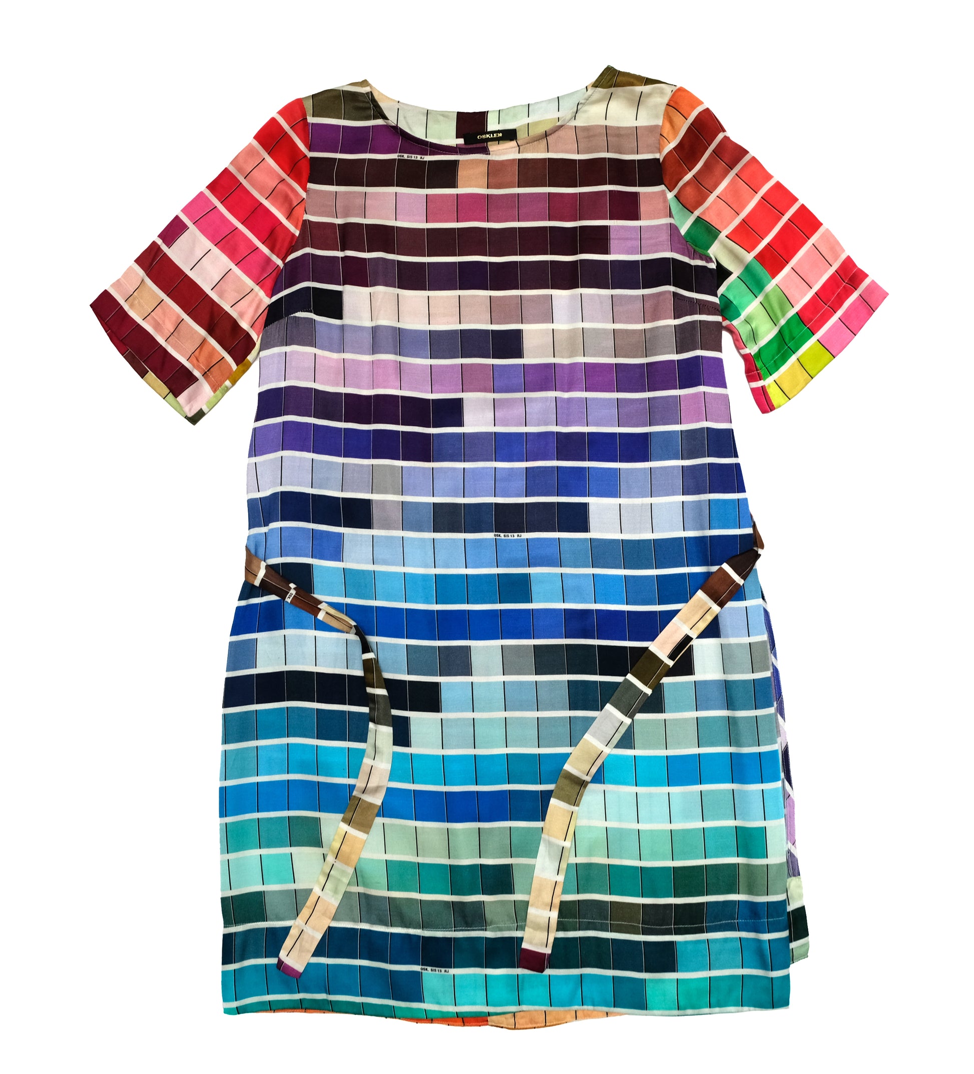 Osklen Pantone Print Silk Shift Dress, UK10