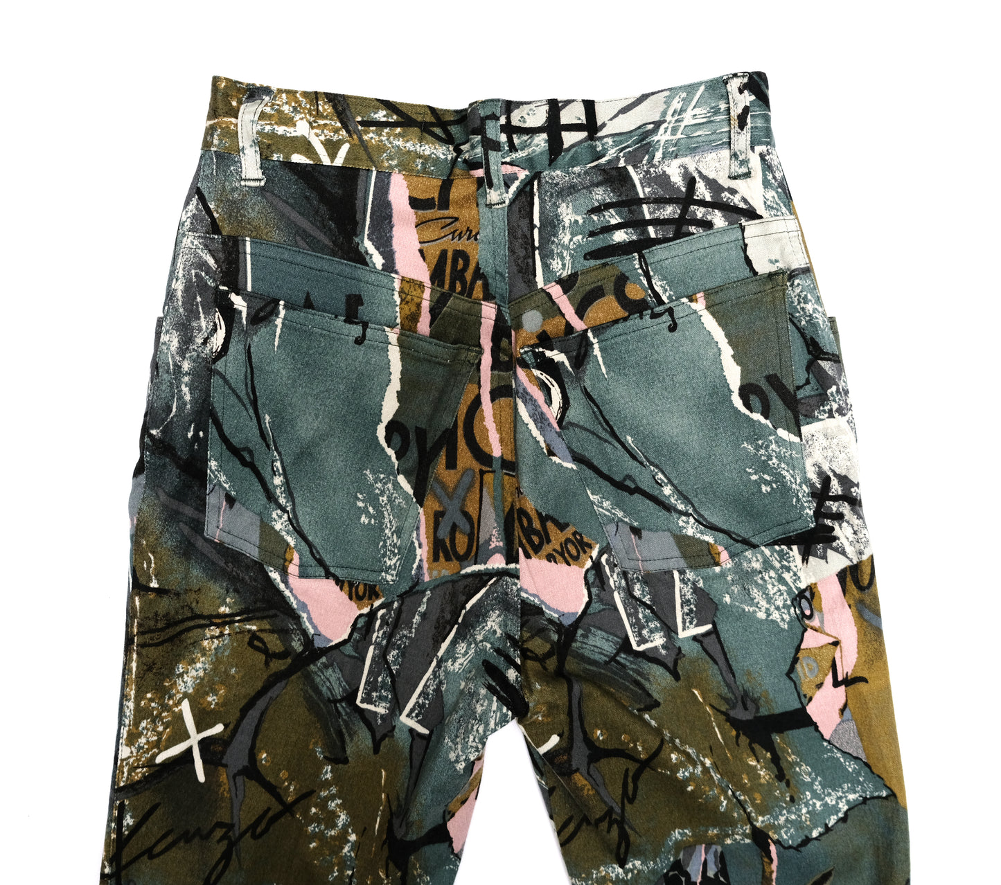 Kenzo Jeans in Graffiti Print Stretch Cotton, UK 8-10