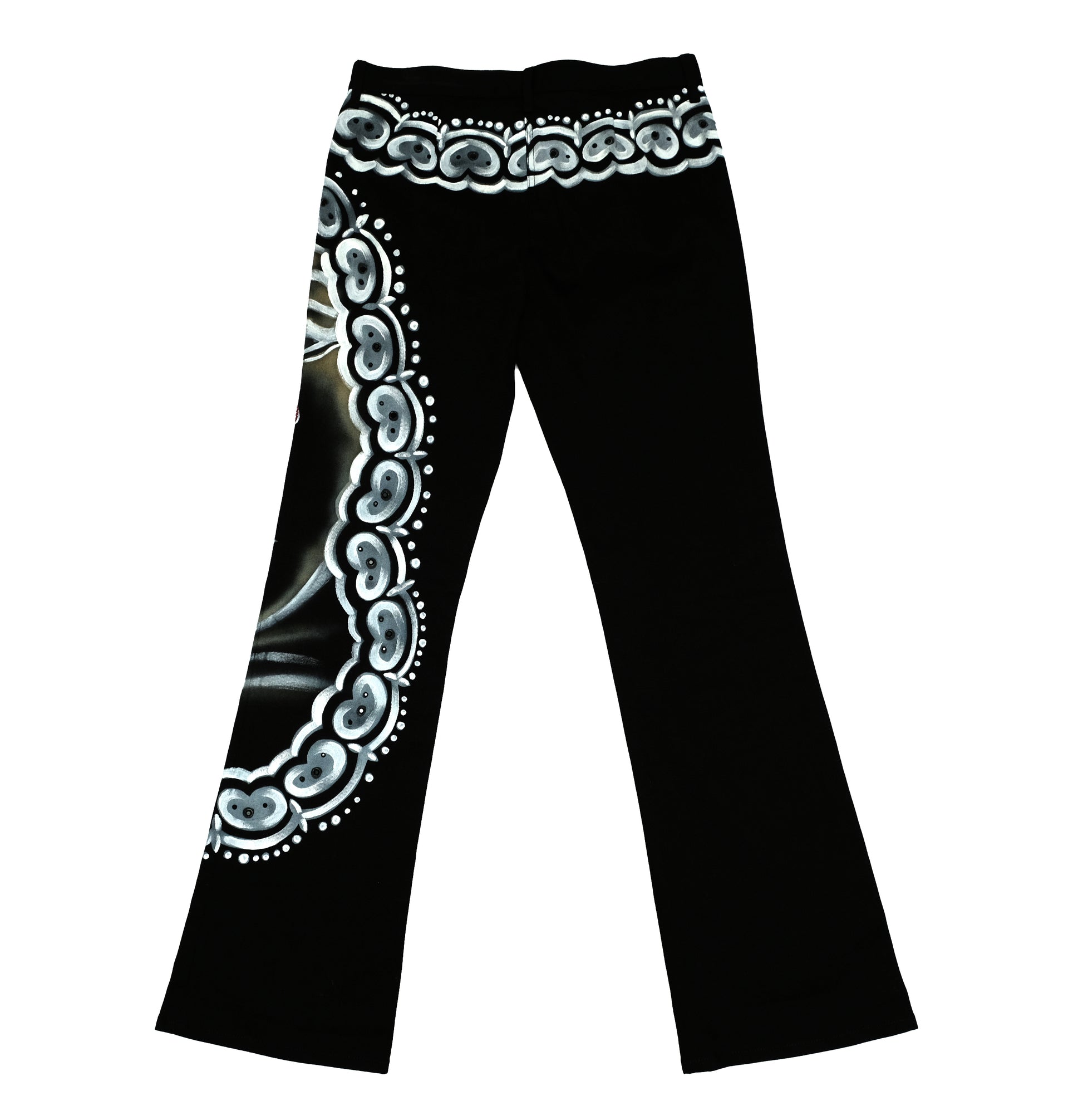 Iceberg Vintage Black Hand Painted Weeping Madonna Jeans, UK10