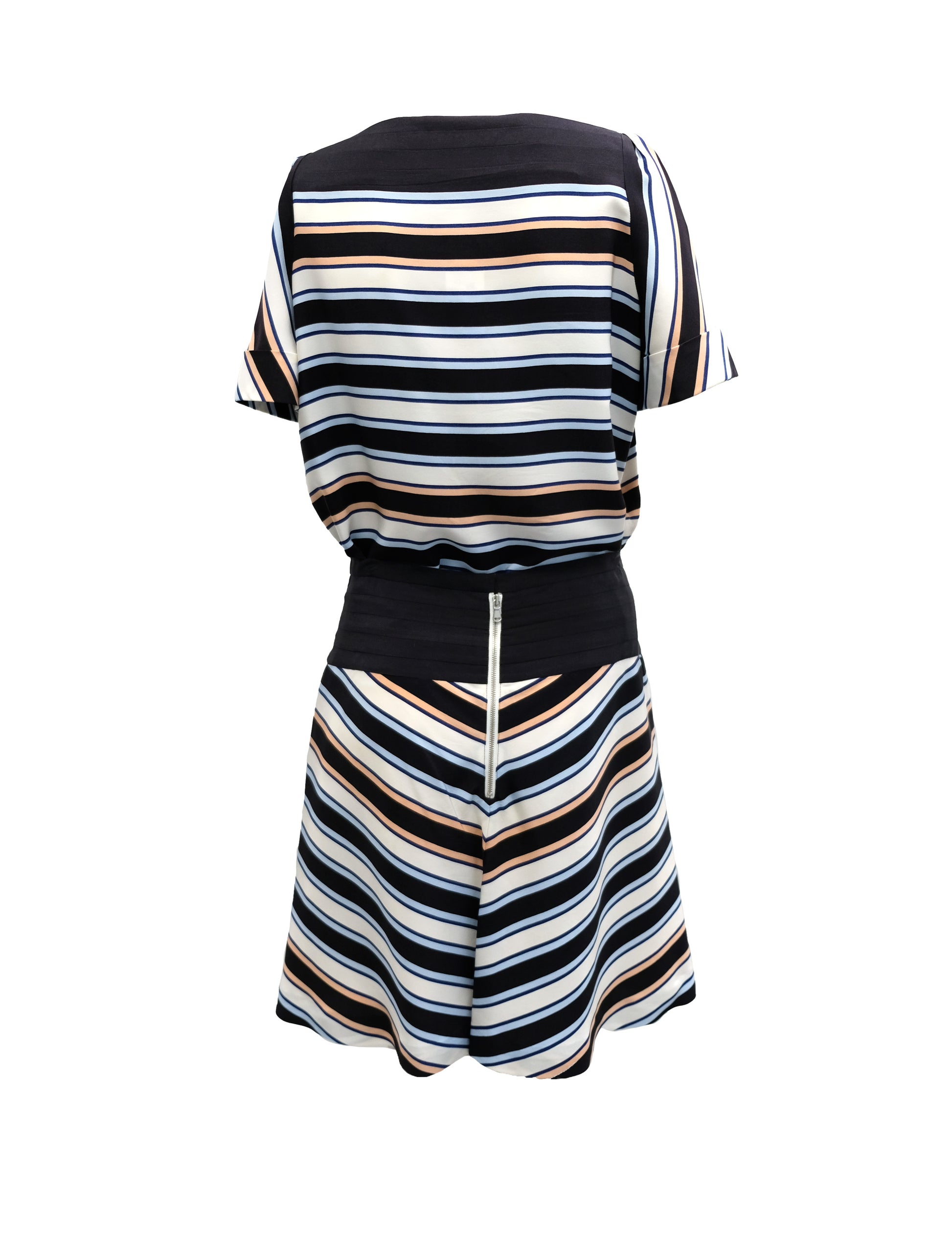 Marc Jacobs Skirt Set in Striped Silk, UK8-10