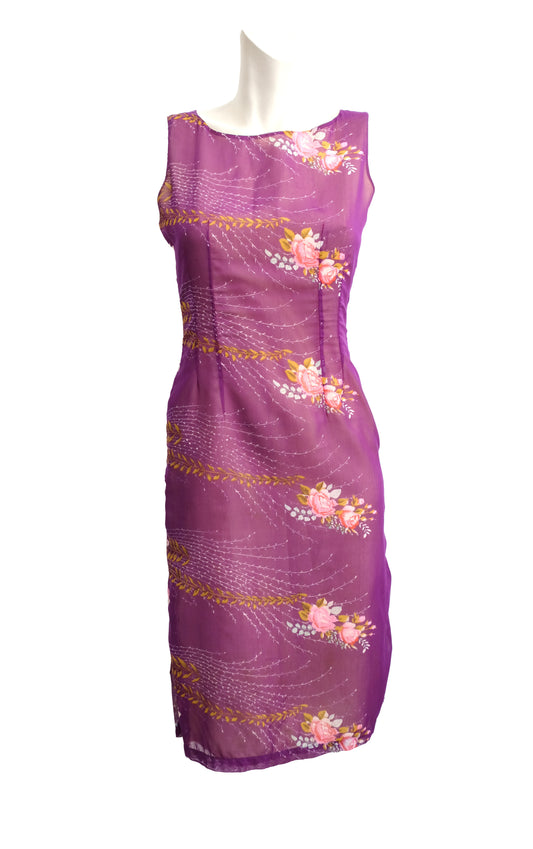 Elvis Jesus & Co  Vintage Purple Floral Shift Dress, UK10