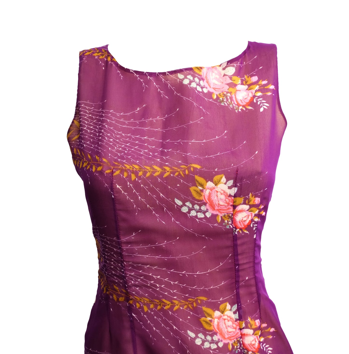 Elvis Jesus & Co Vintage Purple Floral Shift Dress, UK10