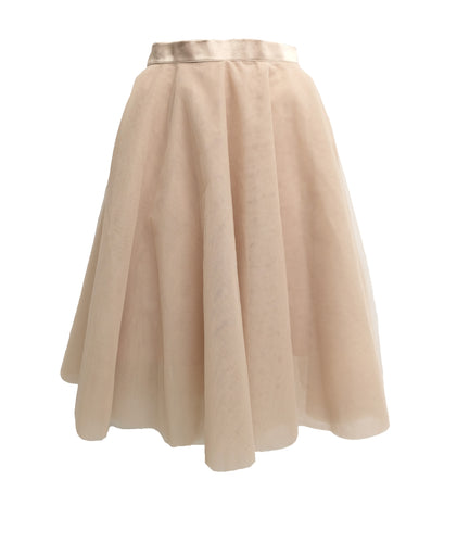 Ballerina Skirt in Pale Beige Tulle, UK8-10