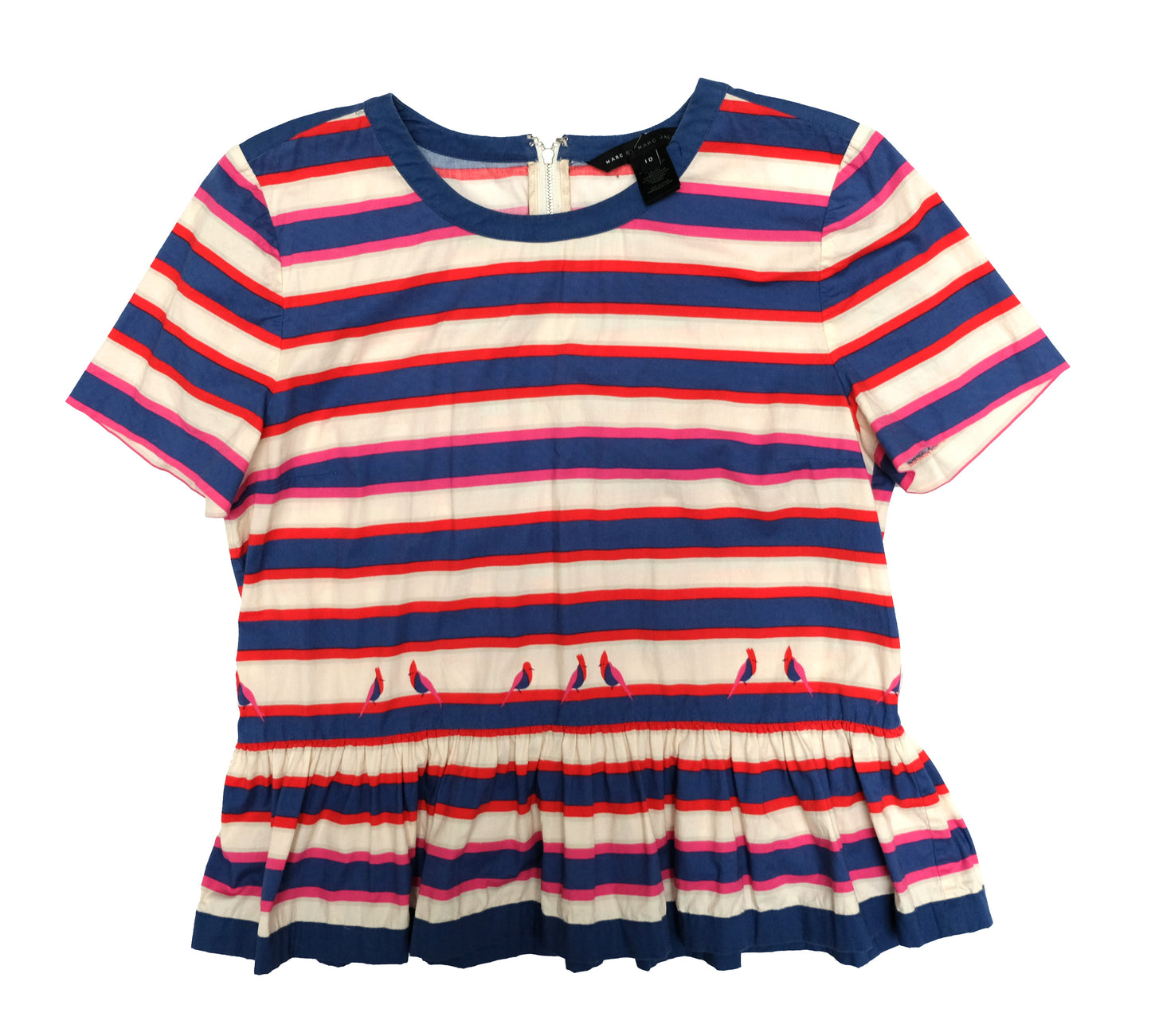 Marc Jacobs Nautical Striped Top with Ruffle, UK12-14