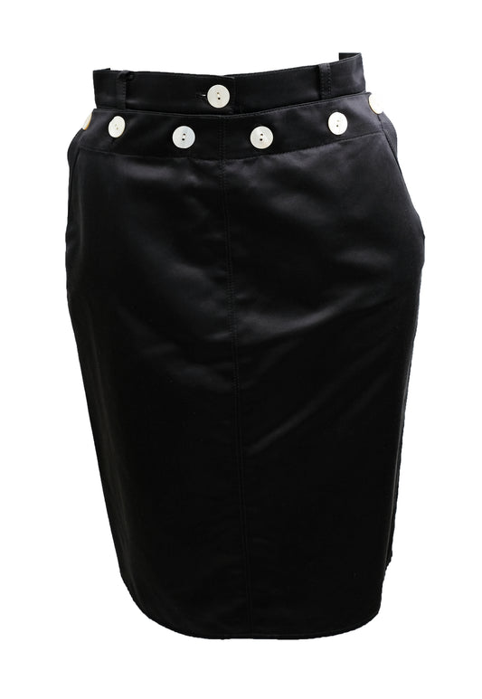 Valentino Sailor Skirt in Navy Satin, UK10