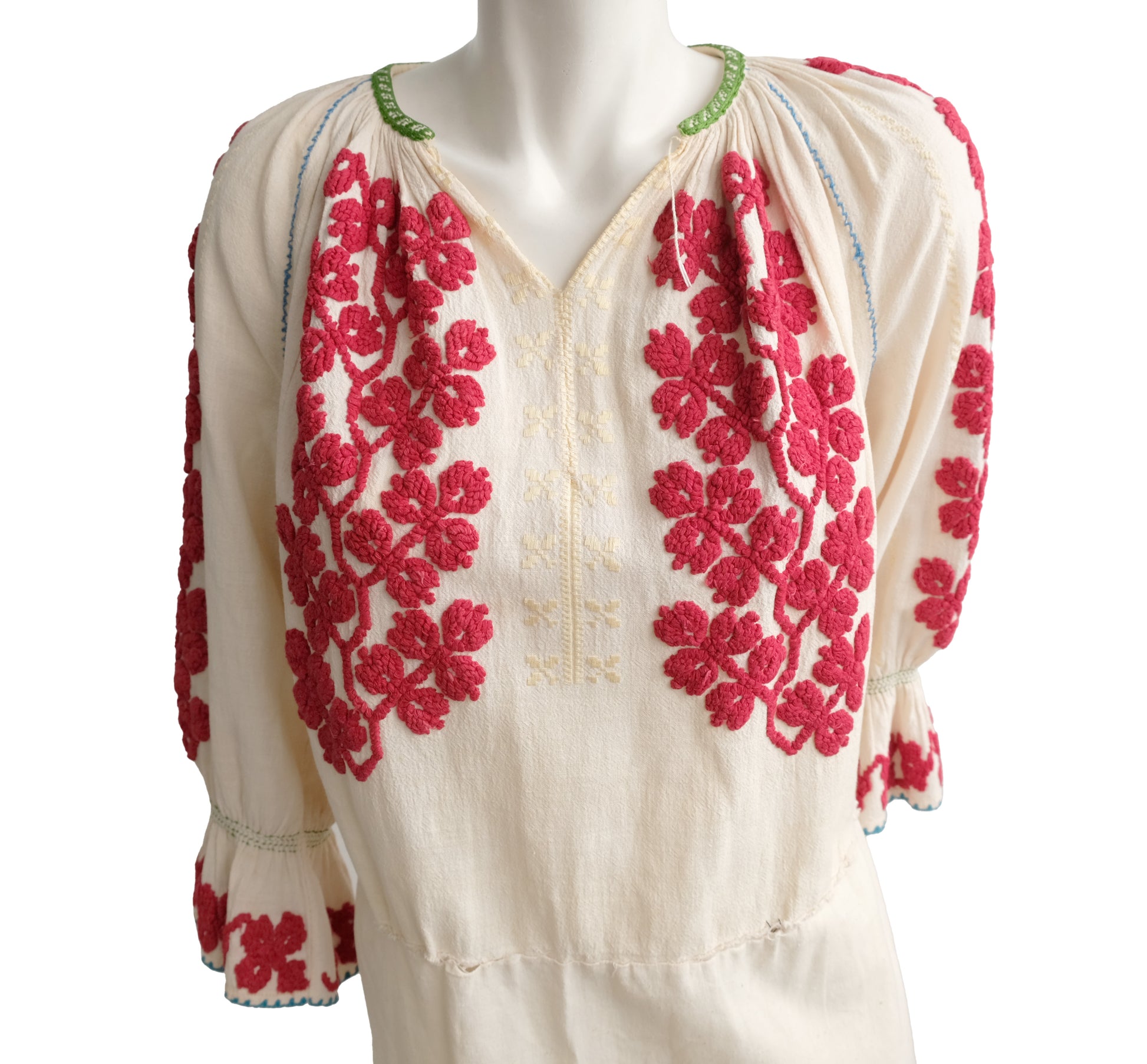 Vintage Hand Made Embroidered Folk Tunic, UK10