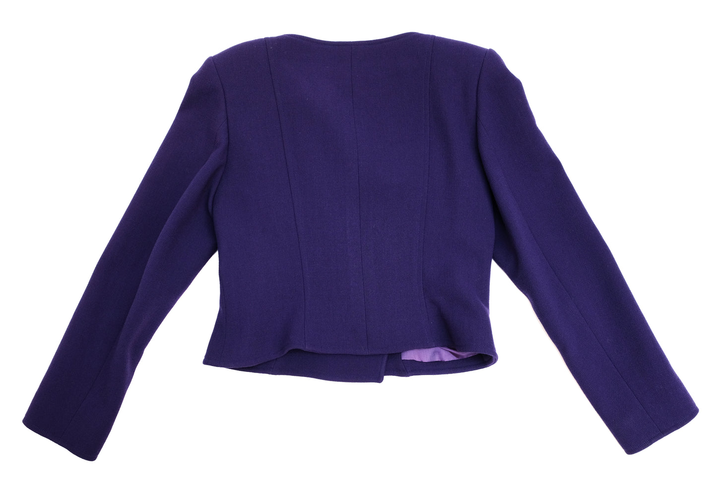 Christian Lacroix Vintage Skirt Suit with Purple Jacket and White Skirt, UK10