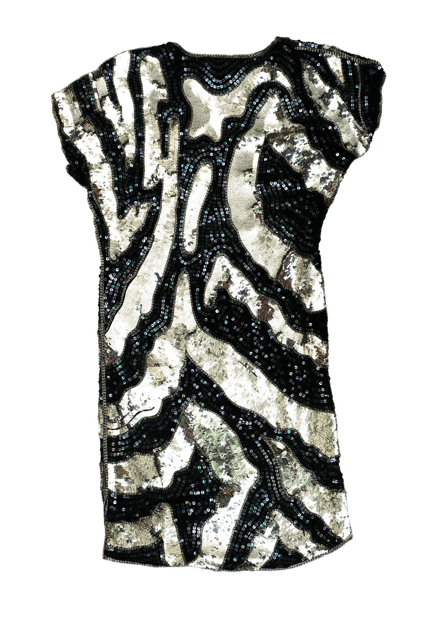 Louis Féraud Vintage Black and Silver Sequinned Tunic, UK10