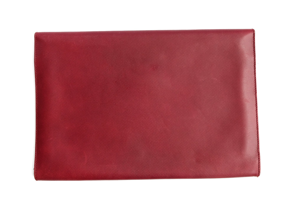 Bottega Vintage Document Holder in Embossed Red Leather Menage Modern Vintage