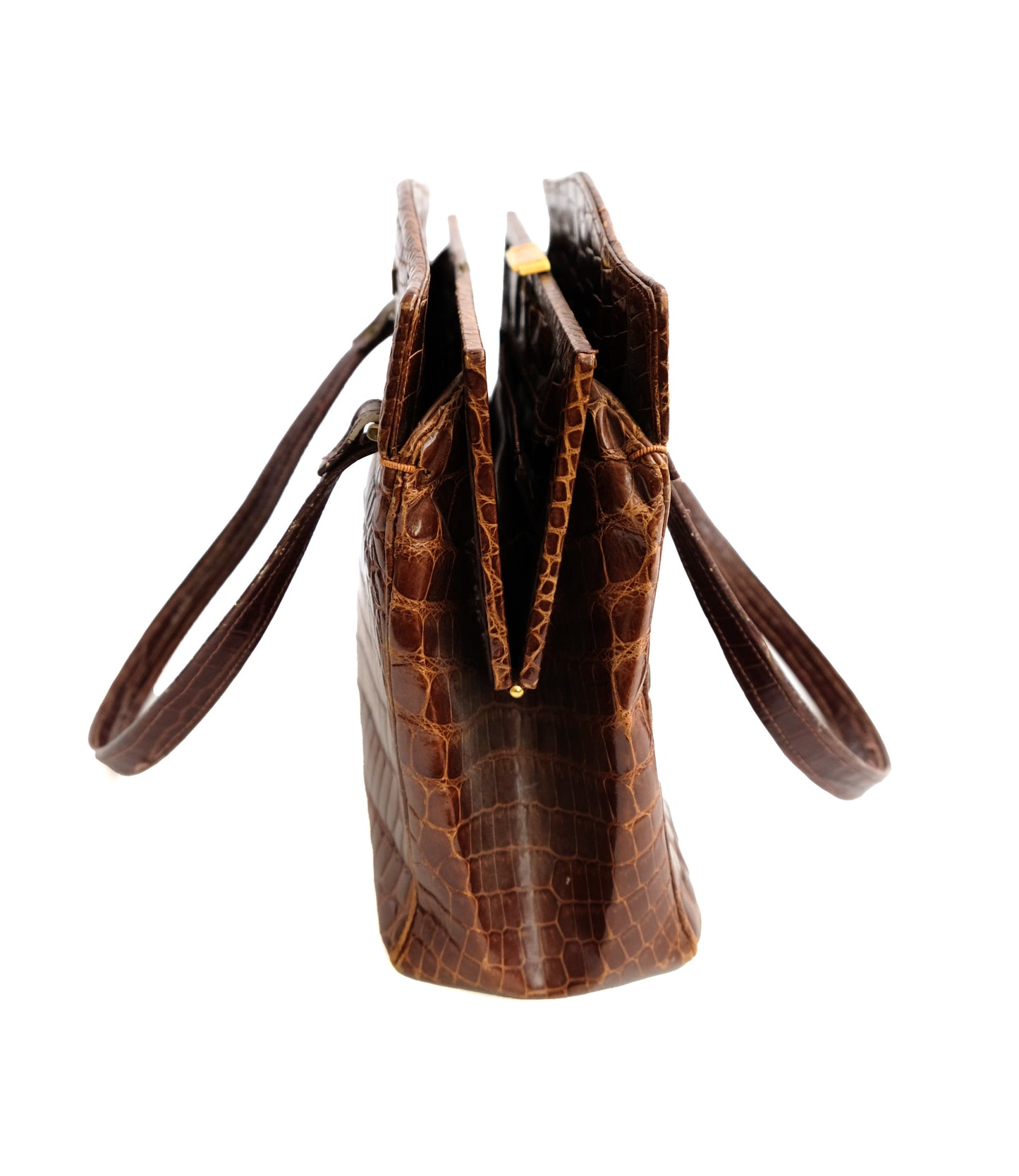 Morabito of Place Vendôme Vintage Brown Crocodile Handbag