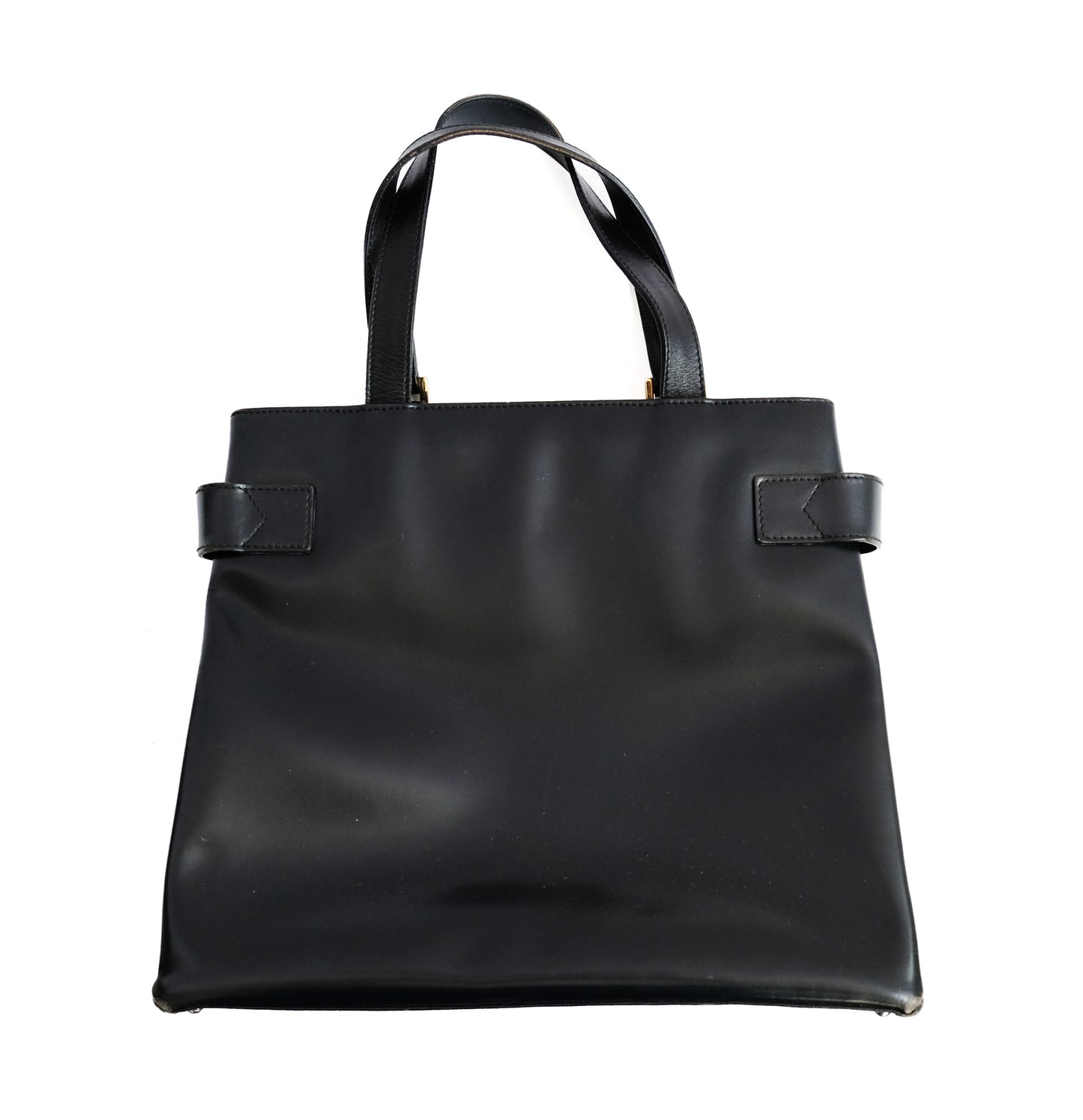 Gucci Vintage Handbag in Black Leather with Detachable Shoulder Strap