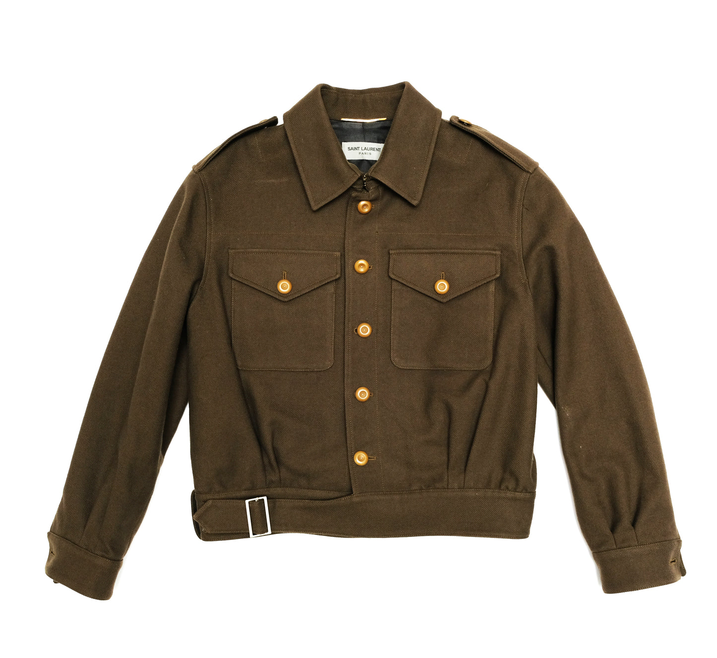 Saint Laurent Army Jacket in Khaki Drill, UK10
