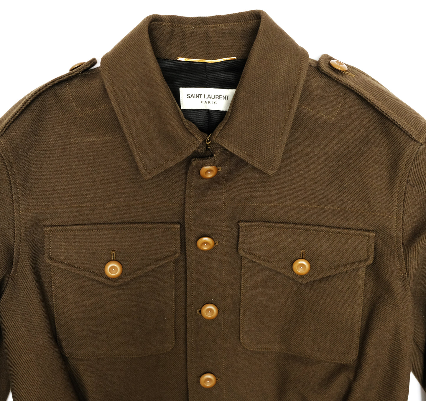Saint Laurent Army Jacket in Khaki Drill, UK10