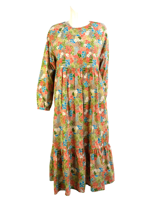 Meadows Tiered Smock Dress in Floral Print, UK12
