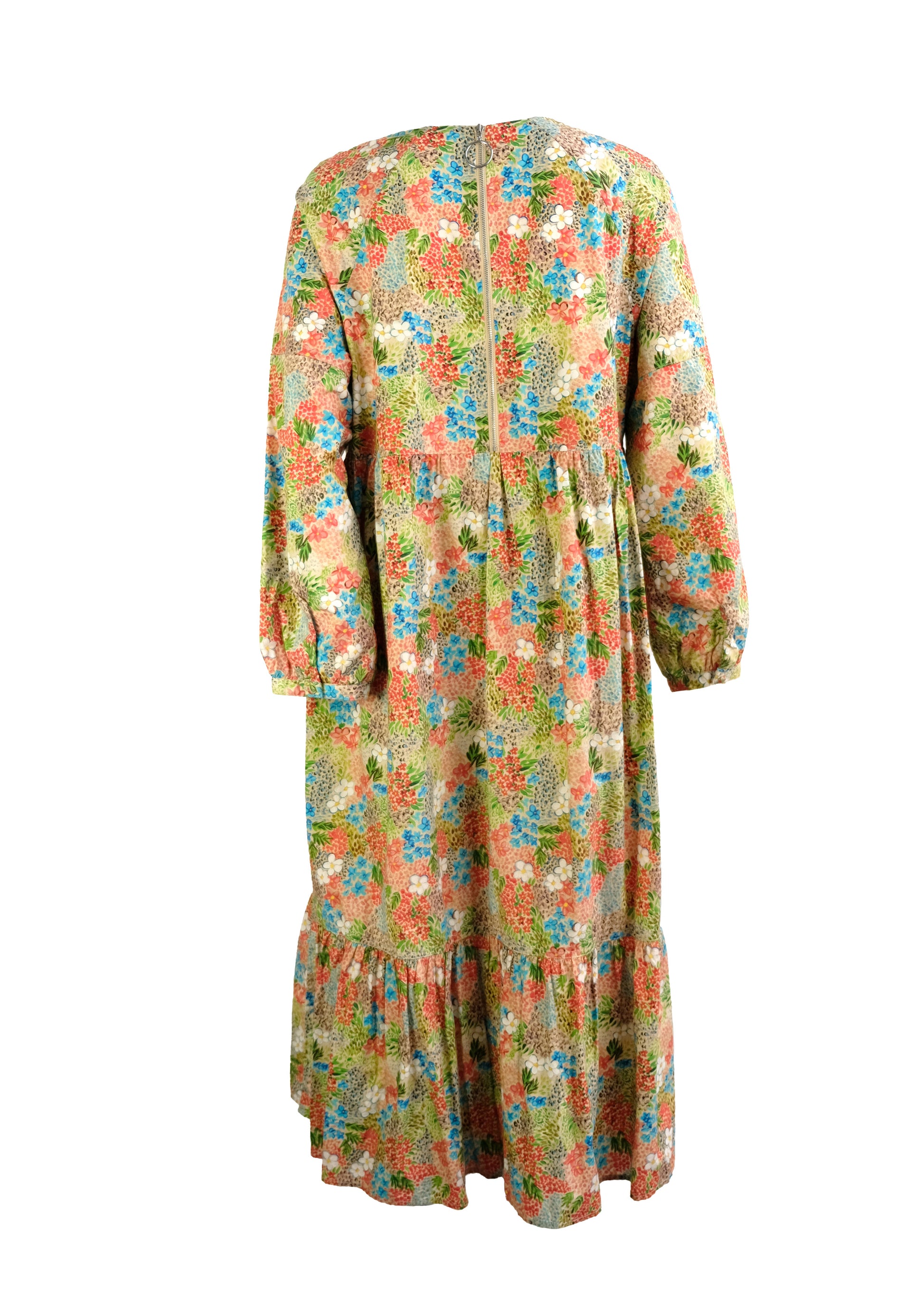 Meadows Tiered Smock Dress in Floral Print, UK12