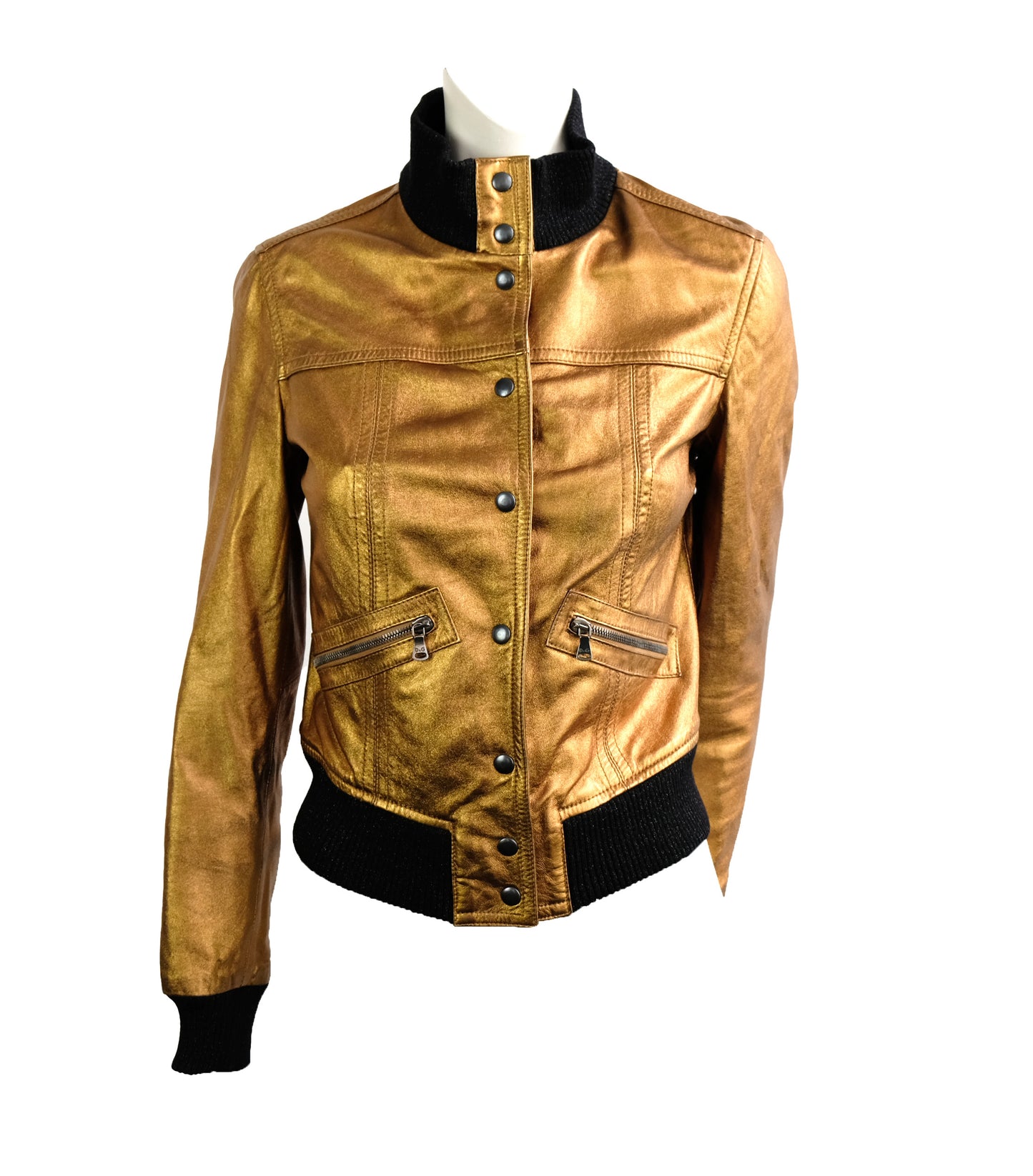 Dolce & Gabbana Copper Lambskin Bomber Jacket, UK10-12