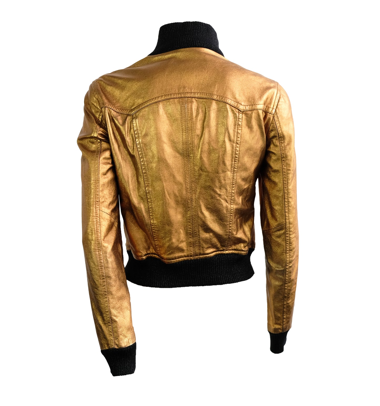 Dolce & Gabbana Copper Lambskin Bomber Jacket, UK10-12