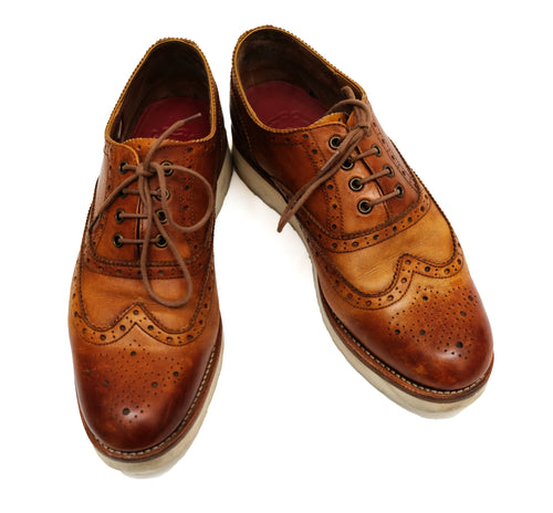 Grenson Emily Lace-up Brogues in Tan Leather, UK8