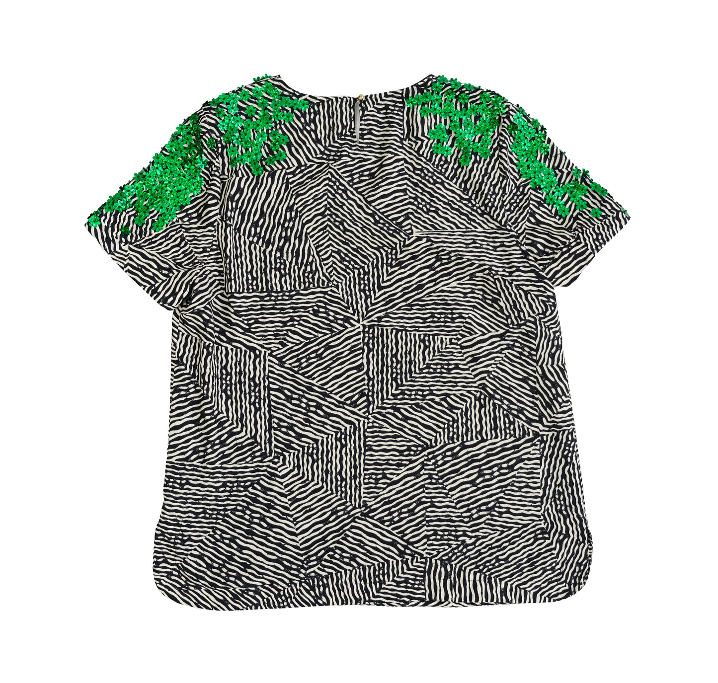 Essentiel Antwerp Zebra Print Top with Embellished Shoulders, UK14