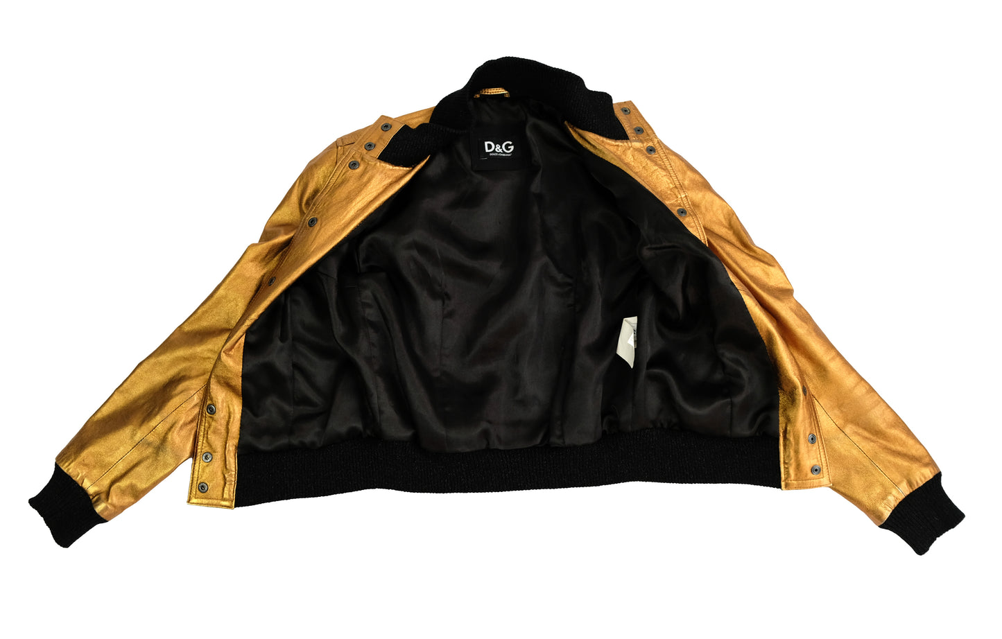 Dolce & Gabbana Copper Lambskin Bomber Jacket, UK10-12
