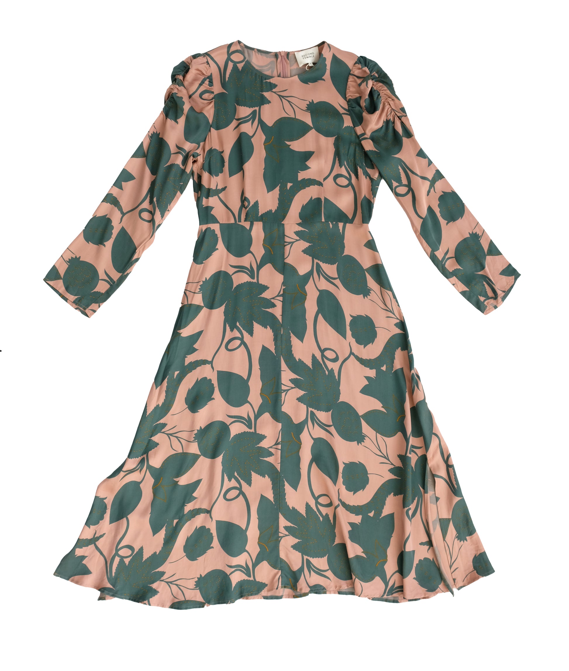 Second Female Tea Dress in Pink and Green, M
