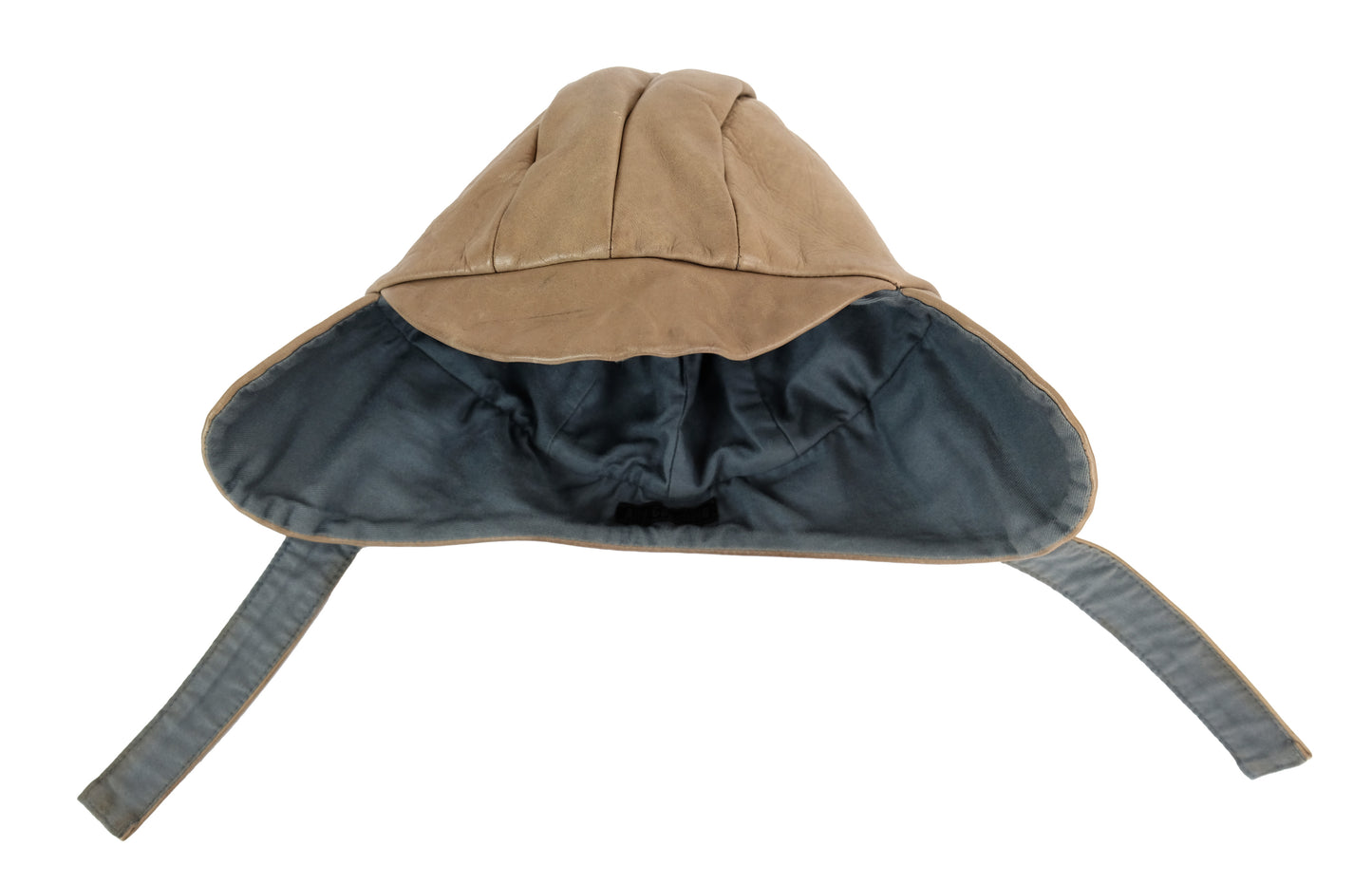 Ally Capellino Aviator Hat in Taupe Leather, M