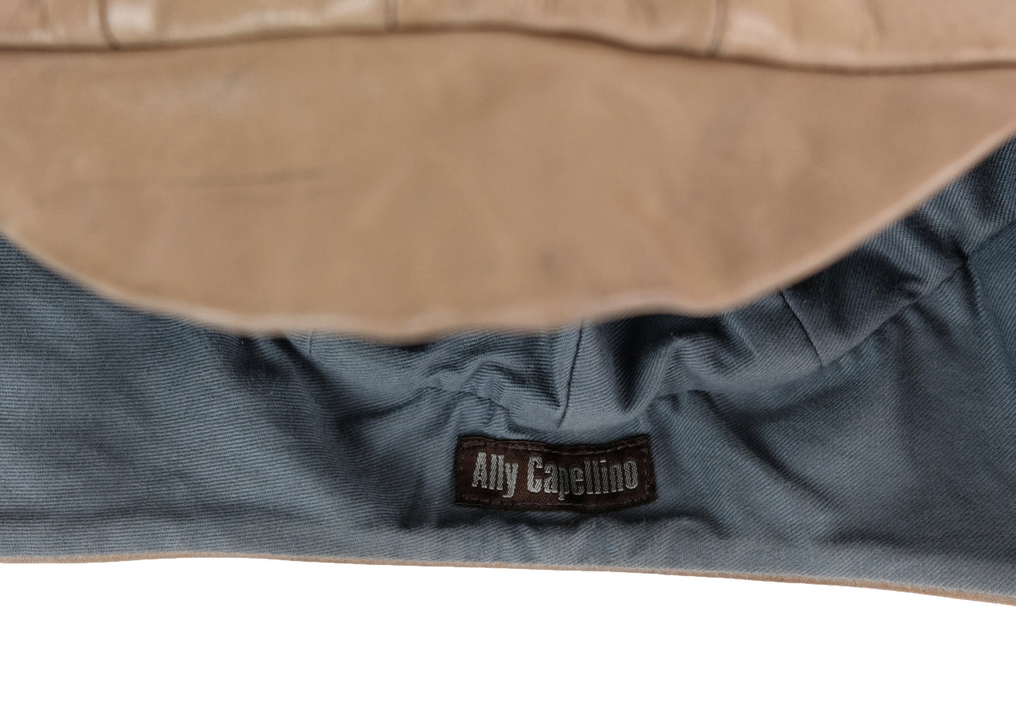 Ally Capellino Aviator Hat in Taupe Leather, M
