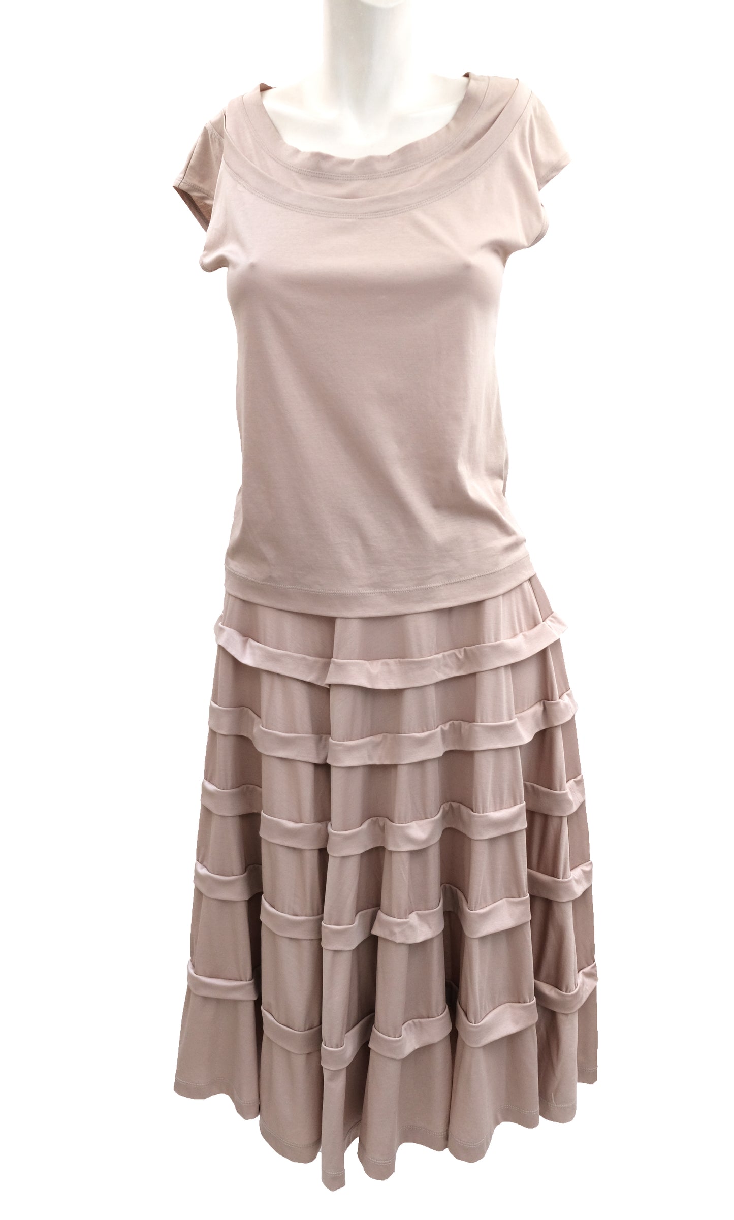Issey Miyake Fete Oyster 2 Piece with Tiered Skirt, UK10