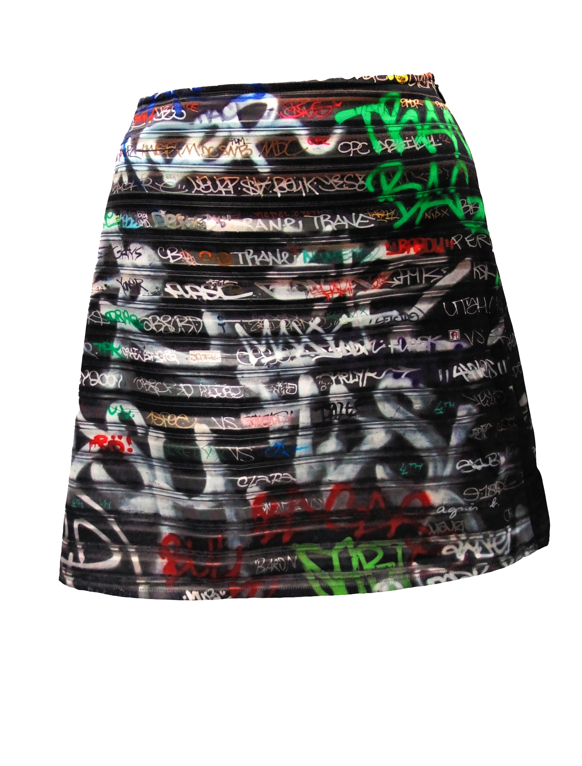 Agnes B Grafitti Photo Print Mini Skirt, UK14-16